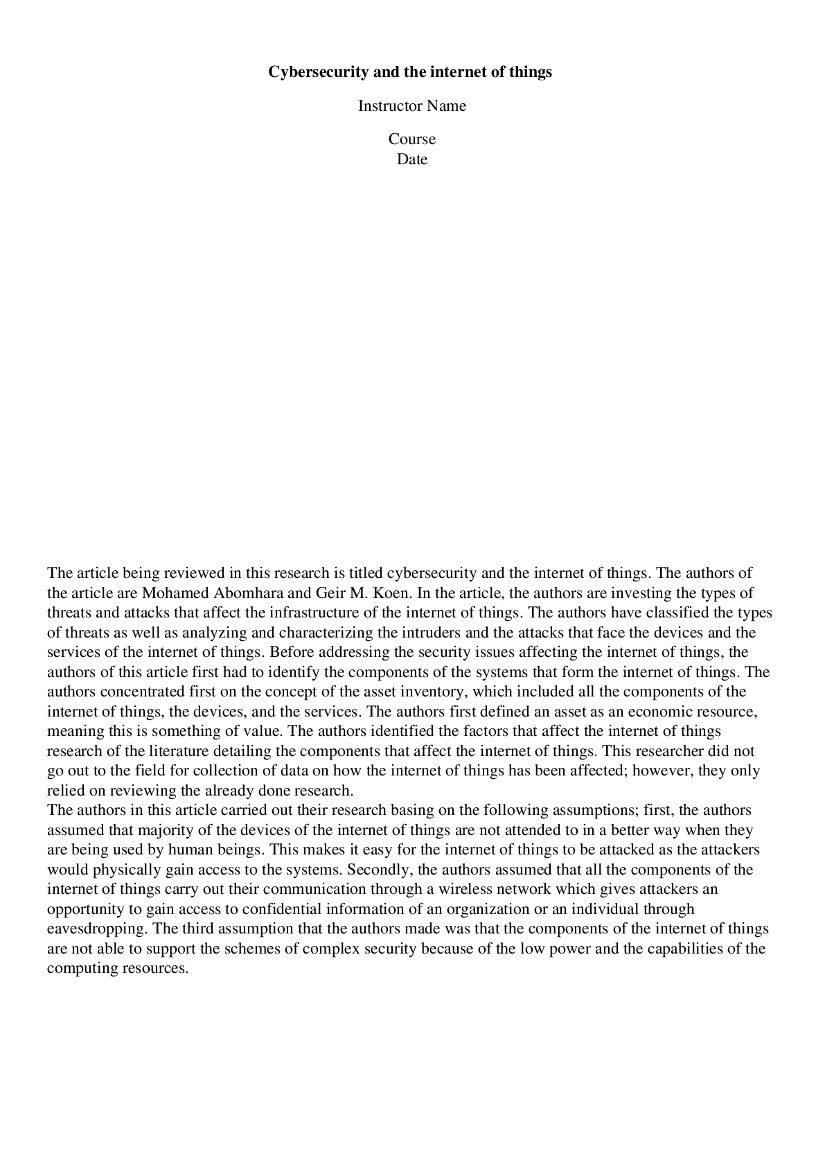 Preview image for Cyber security and internet of things